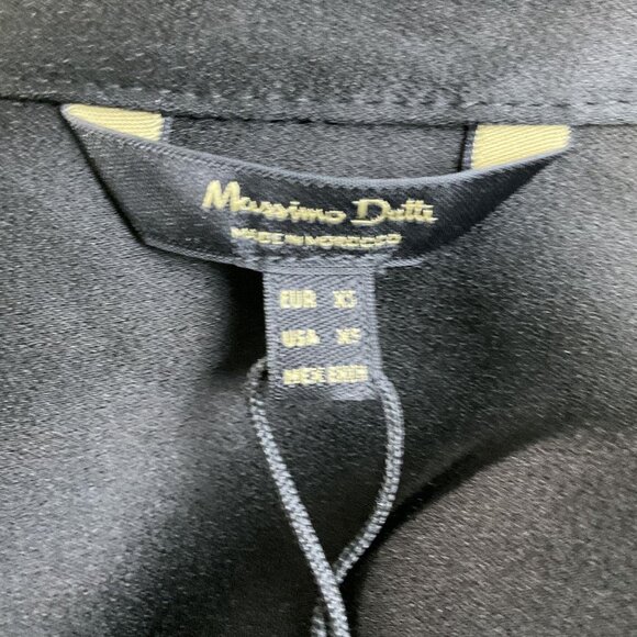 Massimo Dutti Maxi Wrap Black Satin Shirt Dress Size XS New With Tags - Picture 16 of 16